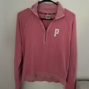 PINK Quarter zip crewneck